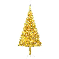Syfax Künstlicher Weihnachtsbaum Beleuchtung & Kugeln Gold 210 cm
