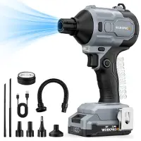 Merkloos Akku-Luftbläser Gebläse Druckluftpistole - 20 V - Bürstenloser Motor - 4 Geschwindigkeiten - 2000 mAh