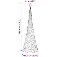 vidaXL LED-Weihnachtsbaum Warmweiß 302,5 cm Metall