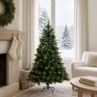 Syfax Künstlicher klappbarer Weihnachtsbaum 150 cm PVC und Metall