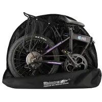 Merkloos Faltbare Fahrradtasche Transporttasche Faltradtasche - 20 Zoll - Schwarz - 600D Nylon - Für Auto, Bahn und Metro