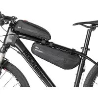 Merkloos Fahrradrahmentasche Rahmentasche Oberrohrtasche - 2 in 1 - Dreieckig - 2,5 Liter - Schwarz - Für Fahrrad und Rad