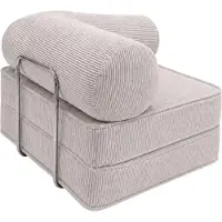 SURB Chair 100 Schlafsessel aus Cord, modularer Loungesessel für Erwachsene mit Chromgestell, Bezug waschbar, Beige