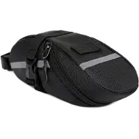 Markenlos Fahrrad Satteltasche wasserdicht mit Reflektorstreifen, 21 x 9,5 cm schwarz