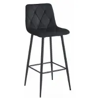 Leobert NADO Hocker - schwarzer Samt / schwarze Beine x 1