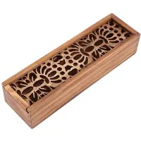 Merkloos Stifteköcher aus Holz – Aufbewahrungsbox mit Deckel – Hohe Kapazität – Leicht – Langlebig – Geeignet für Schule/Zuhause