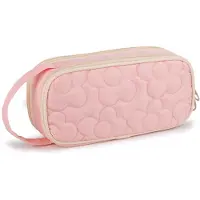 Merkloos Federmäppchen Stifteetui Federtasche Schreibmäppchen - Wattiert mit Blumenmotiv - 23 x 10 x 7,6 cm - Mit Reißverschluss und Griff - Für Schule und Büro