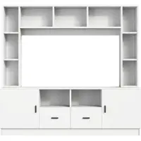 StarTech.com Wohnwand mit Vitrine - TV-Möbelset - 180 x 35 x 170 cm - 2 Schränke - 2 Schubladen - 11 Fächer - Für TVs bis 152 cm - Spanplatte