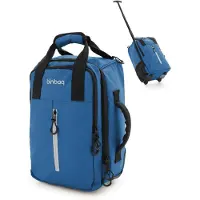Merkloos Trolley Handgepäck Bordtrolley - 40 x 20 x 25 cm - 20 Liter - Wasserdicht - Blau - Laptopfach