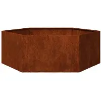 vidaXL Hochbeet Pflanzring Cortenstahl Rostoptik für Garten Terrasse und Balkon Pflanzkübel Blumenbeet rechteckig wetterfest robust dekorativ 138 x 120 x 45 cm