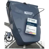 Merkloos Fahrradtasche Gepäckträgertasche Radtasche - 100 % wasserdicht - 25,4 Liter - Mit Schultergurt - 56,5 x 30 x 15 cm - Mit Reflektoren