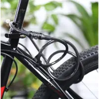 Merkloos Fahrradschloss Kabelschloss Zahlenschloss - 1 m - 4-stelliges Zahlenschloss - Schwarz - Für Fahrrad und Roller