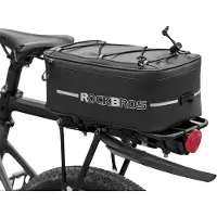 Merkloos Fahrradtasche Gepäckträgertasche Fahrradkorb - Wasserdicht - Reflektierend - 4 bis 9 Liter - Schwarz