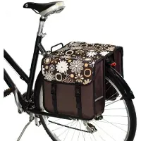 Merkloos Fahrradtasche Gepäckträgertasche Doppeltasche - 26 L - Braun gemustert - Wasserabweisend - Für Stadtrad und Hollandrad