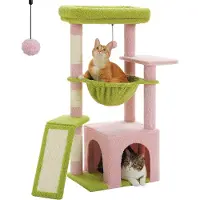 Merkloos Kratzbaum für Katzen - Katzenbaum - Hängematte - 90 cm - Rosa
