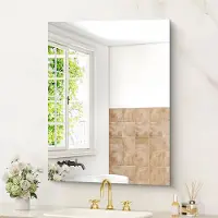 Merkloos Badezimmerspiegel Wandspiegel Rechteckig - 60 x 80 cm - Gehärtetes Glas - Rahmenlos - Für Bad und Schlafzimmer
