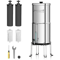 Merkloos Wasserfilter Gravitationsfilter Wasserfilter - 5,7 Liter - Edelstahl 304 - 6-stufige Filtration