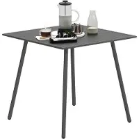 WAN Esstisch für 4 Personen - Garten- und Balkontisch 80 x 80 cm, Grau