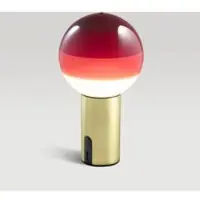 Marset Akku-Tischlampe Dipping Light, rot/messing, dimmbar