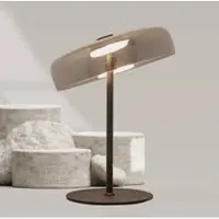 Zambelis LED-Tischleuchte 23054, rauchgrau, Glas, Höhe 52 cm