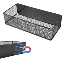 Merkloos Magnetischer Kräuterkasten – Küchenorganizer – Ablage für Kühlschrank – Schwarz – 27 x 12 x 7,5 cm – Tragfähigkeit 7,5 kg – Ablage für Kühlschrank