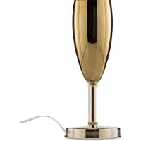AILATI Tischlampe Show Ogiva, Textil, schwarz/goldfarben