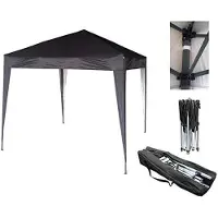 Merkloos Gartenpavillon, 2 x 2 Meter, Partyzelt, Schwarz