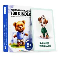 Merkloos Affirmationskarten Kinder Fußball-Sonderedition - 48 Karten - Für Jungen und Mädchen - Thema EM 2024