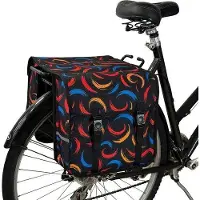 WAN Doppelte Fahrradtaschen - Fahrradgepäck - Für den täglichen Gebrauch - Vollständig bedrucktes Material - 26 Liter - Blumenmuster