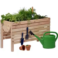 Merkloos Hochbeet Pflanzkasten Kräuterbeet - 100 x 45 x 60 cm - Kiefernholz - Naturfarben - Für Garten, Terrasse und Balkon