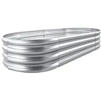Merkloos Hochbeet Pflanzkübel Gartenbeet - Oval - Verzinkter Stahl - 4 x 2 x 1 ft