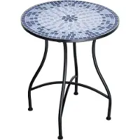 WAN Mozaik-Gartentisch - Runder Balkontisch - Genießen im Freien - Mediterranes Flair - 60 cm - Mehrfarbig