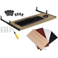 LTPRTZ Tastaturschublade - Schreibtisch - Platz sparen - Naturholz - 54 cm breit - A-Teak