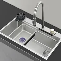 LTPRTZ Spüle Küche - Waschbecken Einbau - Geschirrspüler Waschen - Arbeitsplatz Design - 75 cm - Grau