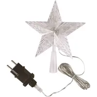 Spetebo Weihnachtsbaumspitze 18x22 cm LED warmweiß Christbaum Stern Beleuchtung