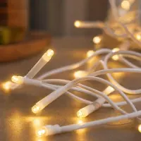 Hellum Lichterkette 10 LED warmweiß 1,35m weißes Kabel Dekoration