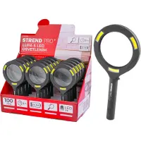 STREND PRO Lupe mit Licht 113x242x22 mm, 2xAA, LED 100 lm, 3x LED-Beleuchtung, zum Lesen, Verkaufsbox 15 Stk