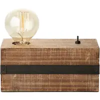 Brilliant Tischleuchte Woodhill braun IP20 E27 30 Watt g. f. Normallampe