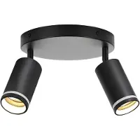 ZMH LED Deckenstrahler 2 Flammig Schwarz GU10 Schwenkbar Wandstrahler Metall Deckenspots Flur Wohnzimmer Küche Schlafzimmer Ohne Leuchtmittel