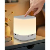 ZMH LED Nachtlicht Touch Dimmbar Nachttischlampe Akku Tischlampe Kabellos 3600mAH USB Aufladbar Weiß mit 3 Farbtemperaturen Timing Funktion