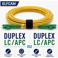 Elfcam - 25 m LWL-Patchkabel LC/APC zu LC/APC OS2 Singlemode Duplex 9/125 µm LSZH Gelb