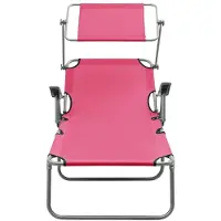Merkloos Faltbarer Liegestuhl mit verstellbarem Sonnendach, Rosa