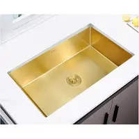 LTPRTZ Kleine Spüle - Mini Spüle - Kompaktes Kochen - Edelstahl - 38x26x21 cm - Gold