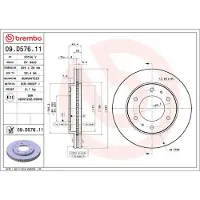 Brembo Bremsscheibe 09.D576.11 294mm 28mm für FIAT MITSUBISHI