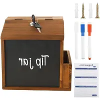 LTPRTZ Spendenbox Houten - Schlüsselbox - Geldspende - Abschließbar, sicher - 20x17x13 cm - Natürliches Holz
