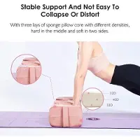 Unyqoos Yoga-Bolster 66 x 26 x 15 cm – 3‑lagiges, federndes Meditationskissen mit Schaumkern (versch. Dichten), abnehmbarem, maschinenwaschbarem Suède-Bezug, Tragegriff, Grau/Rosa/Cyan