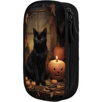 LTPRTZ Federmäppchen mit Katzenmotiv Schwarz Große Kapazität 21 x 10,5 x 5 cm