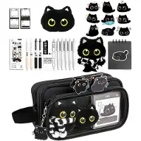 Markenlos Katzen Federmäppchen transparent 10 Fächer Schrein Organizer