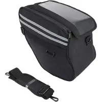 Markenlos Motorrad Mitteltasche Satteltasche Gepäck Reflektorstreifen Schwarz