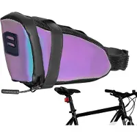 Markenlos Satteltasche für Fahrrad wasserdicht reflektierend 17 x 6 x 10 cm Schwarz
